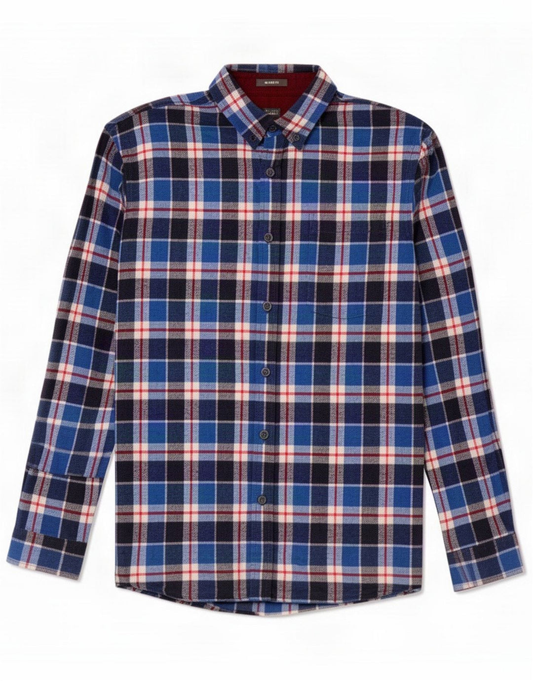 Eddie Bauer Herre Relaxed Fit Flanelskjorte Medium Blue Ternet Bomuld