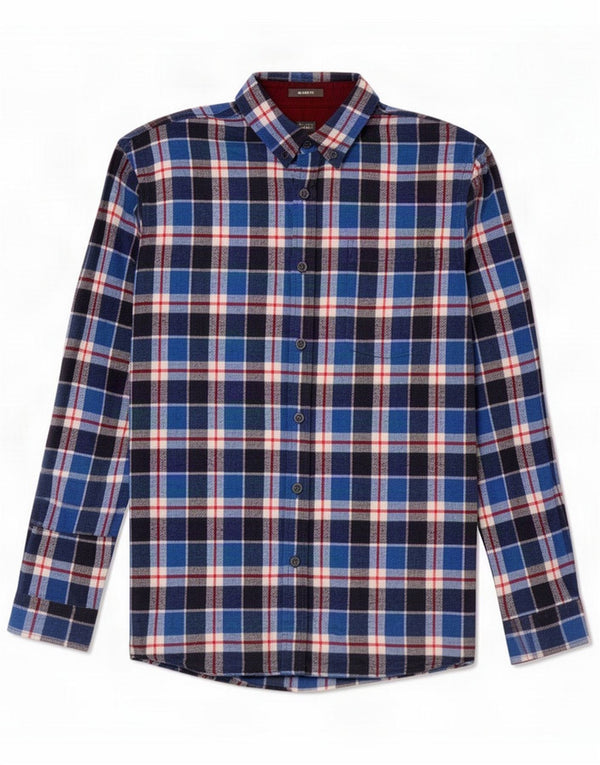 Eddie Bauer Herre Relaxed Fit Flanelskjorte Medium Blue Ternet Bomuld