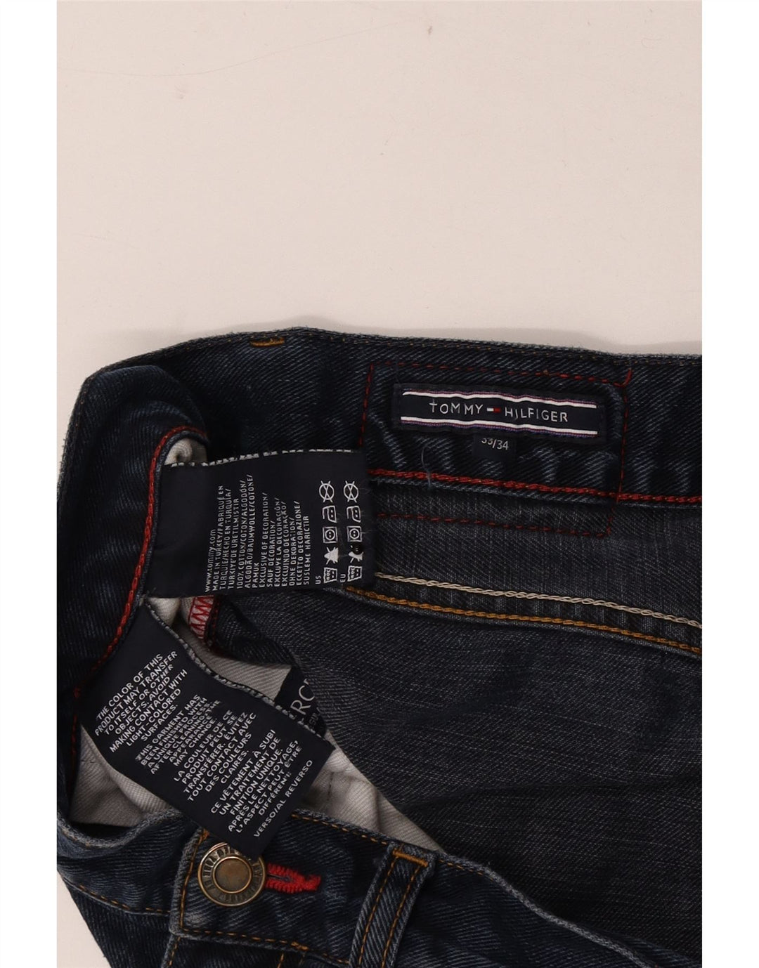 Tommy Hilfiger Herre Slim Jeans W33 L31 Marineblå Bomuld
