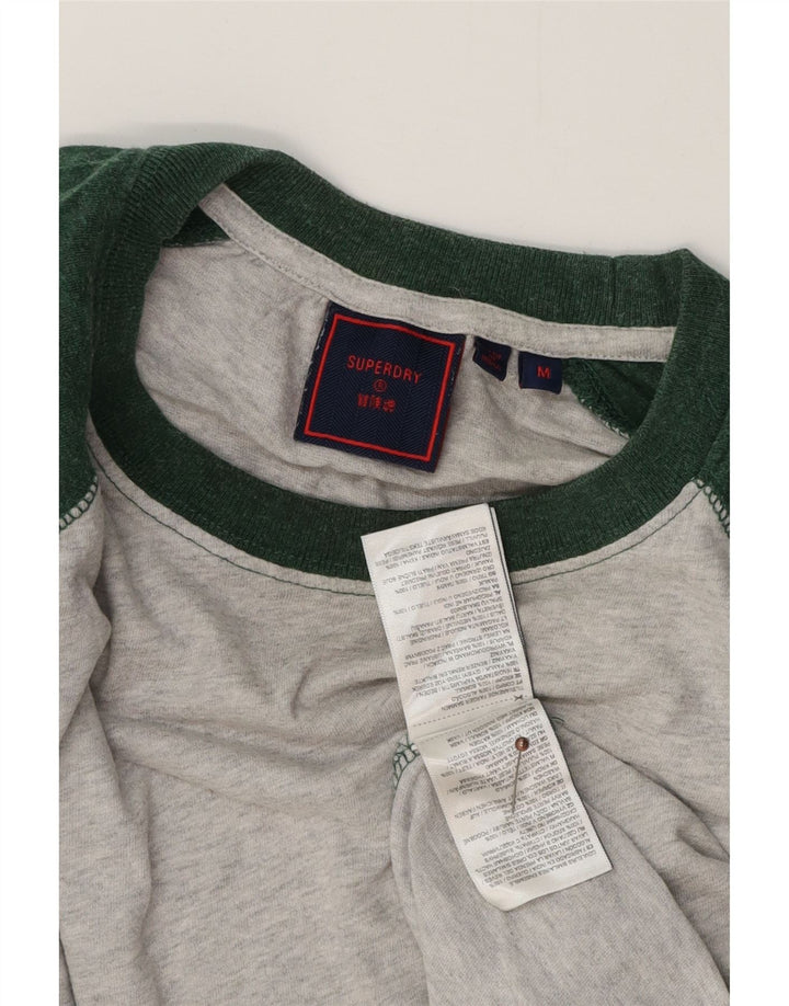 SUPERDRY Herre Top Langærmet Medium Grey Colourblock Bomuld