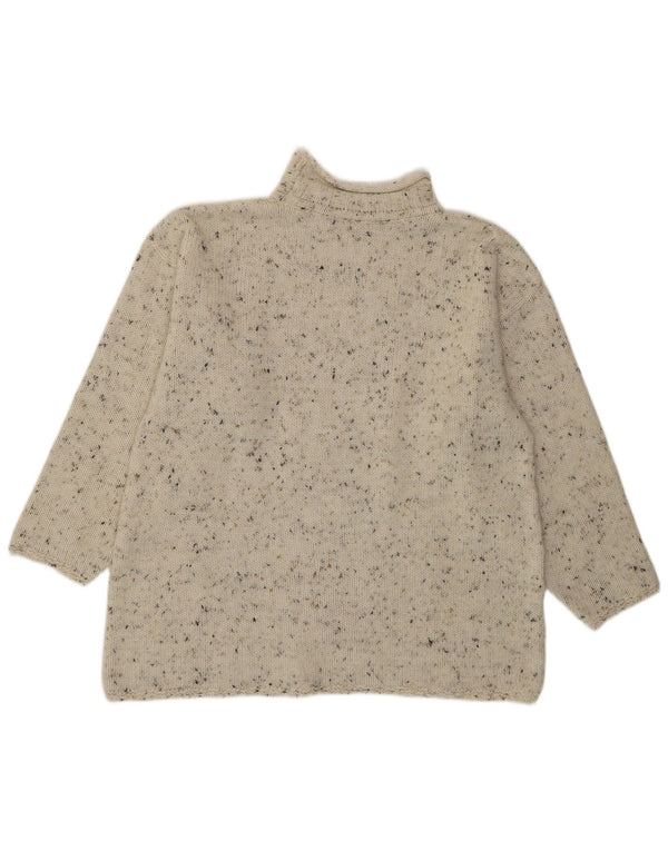VINTAGE Dame Turtle Neck Jumper Sweater UK 18 XL Grå Flecked Acryl