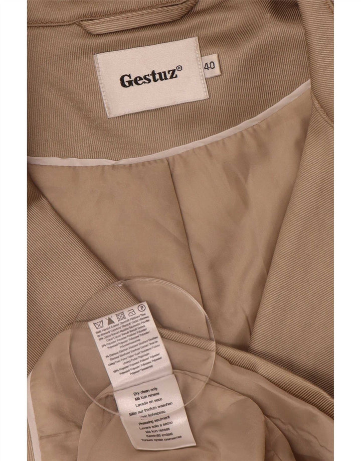 Gestuz Trench Coat til kvinder EU 40 Medium Beige Bomuld