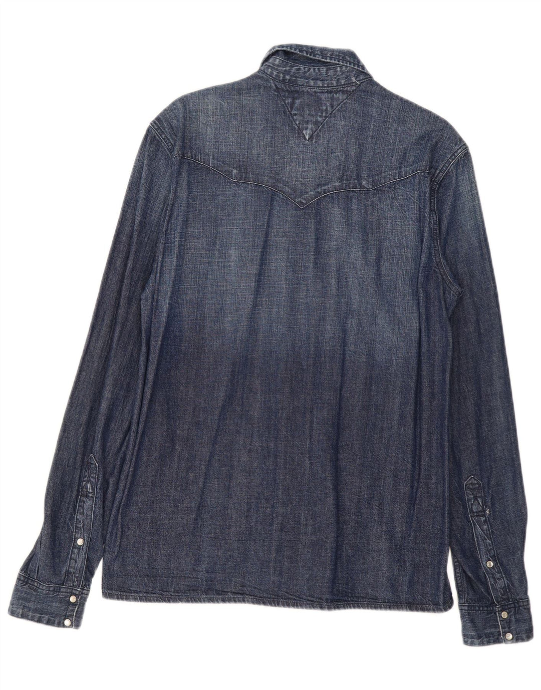 TOMMY HILFIGER Denimskjorte til mænd Stor marineblå bomuld