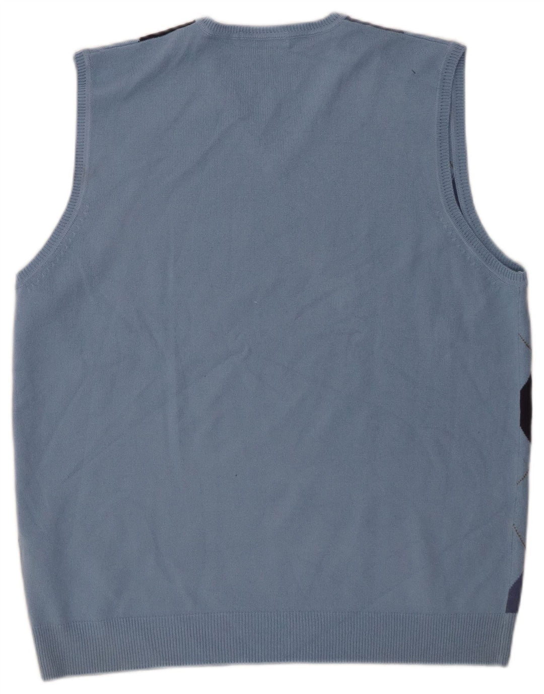 Marks & Spencer Herre Autograph Vest Tank Top Large Blue Argyle/Diamond