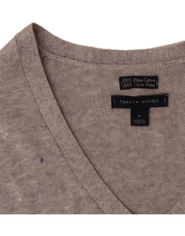 Tommy Hilfiger Dametop Langærmet UK 12 Mellemgrå plettet bomuld