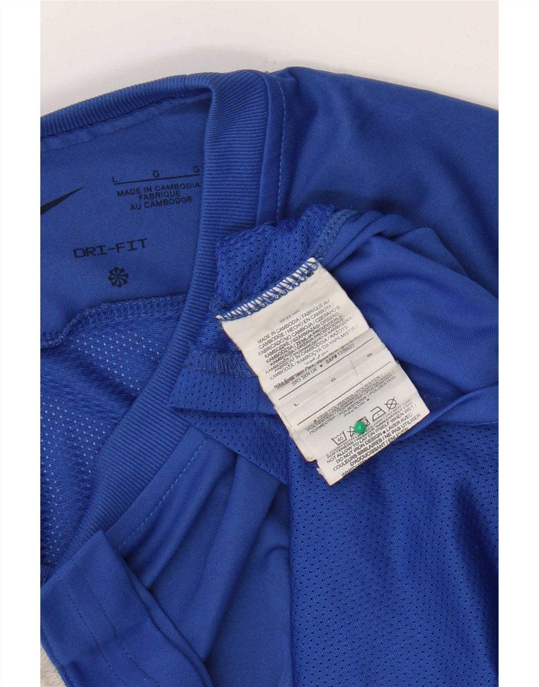 Nike Herre Dri Fit T-Shirt Top Stor Blå Colourblock Polyester