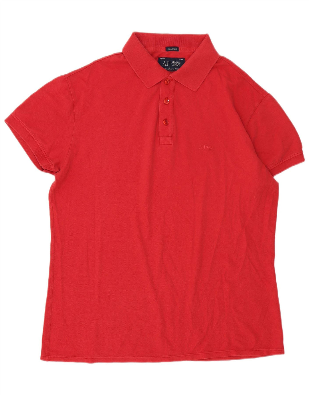 Armani Jeans Herre Muscle Polo Shirt Large Red