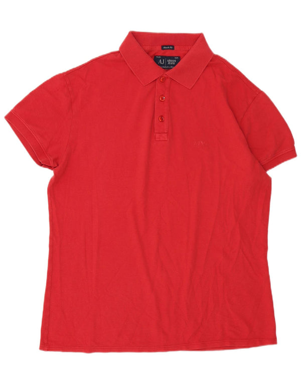 Armani Jeans Herre Muscle Polo Shirt Large Red