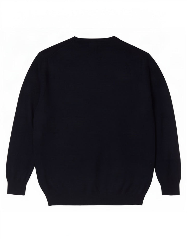 Zara Herre V-hals sweater Stor Marineblå