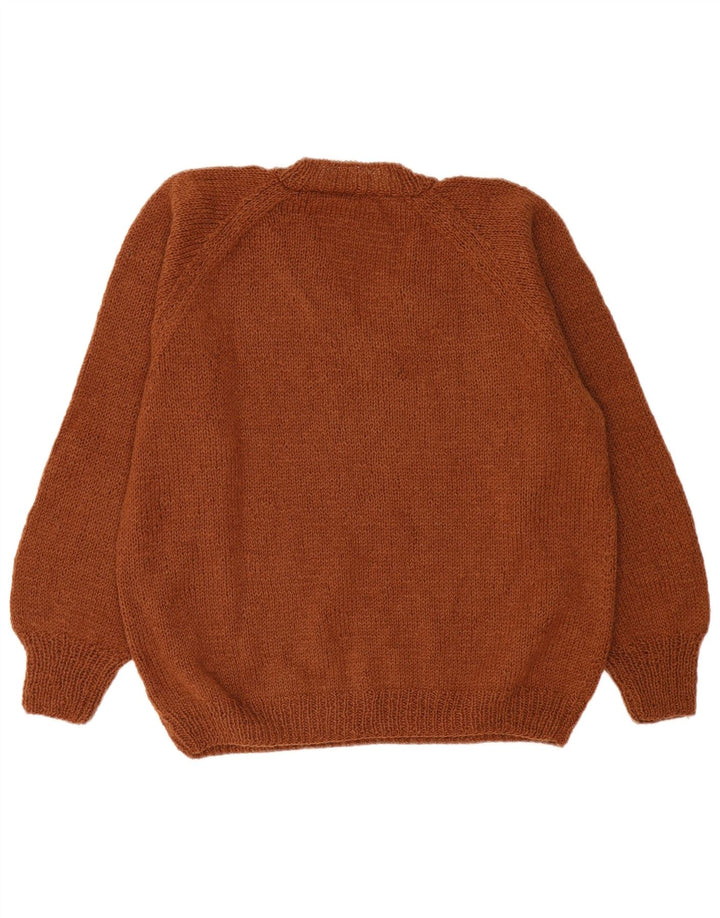 Vintage Dame V-hals sweater UK 18 XL Brun