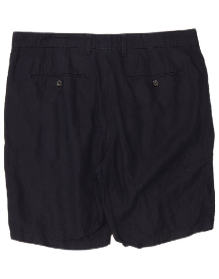 Marks & Spencer Herre Chino Shorts W36 Large Navy Blue Flax