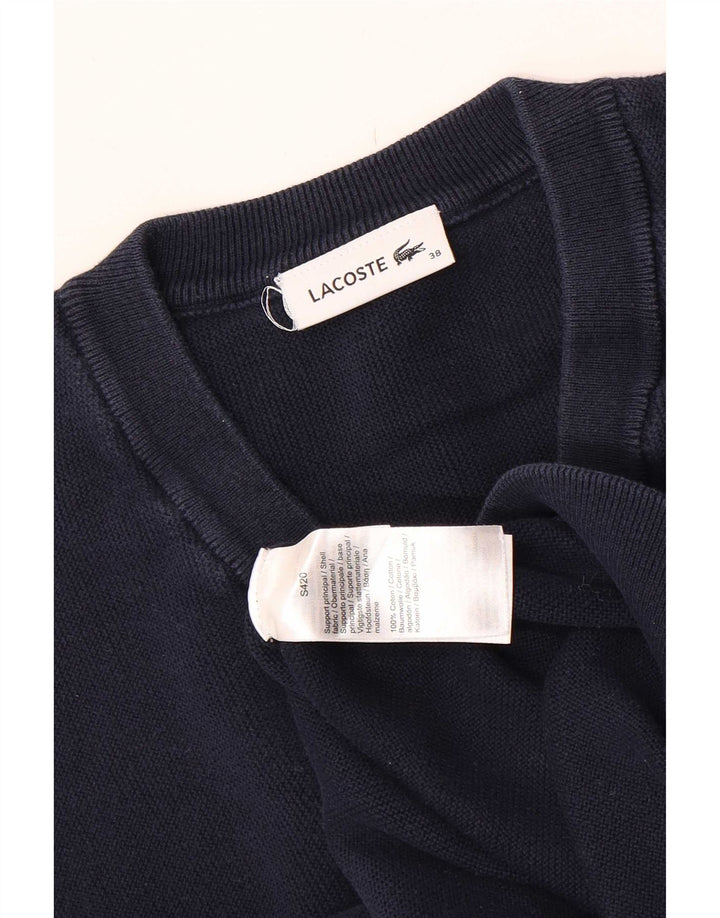 Lacoste Dame Crop V-hals sweater Str. 38 Medium Marineblå Bomuld
