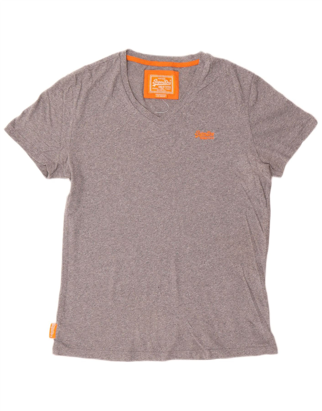 SUPERDRY Mens T-Shirt Top Medium Grey Cotton