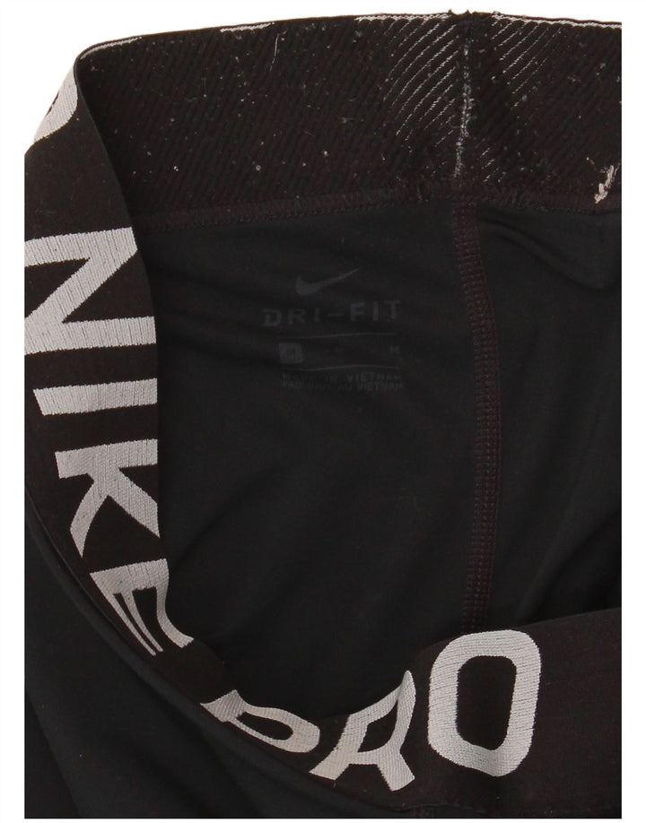 Nike Dame Dri Fit Grafiske Leggings UK 14 Medium Sort