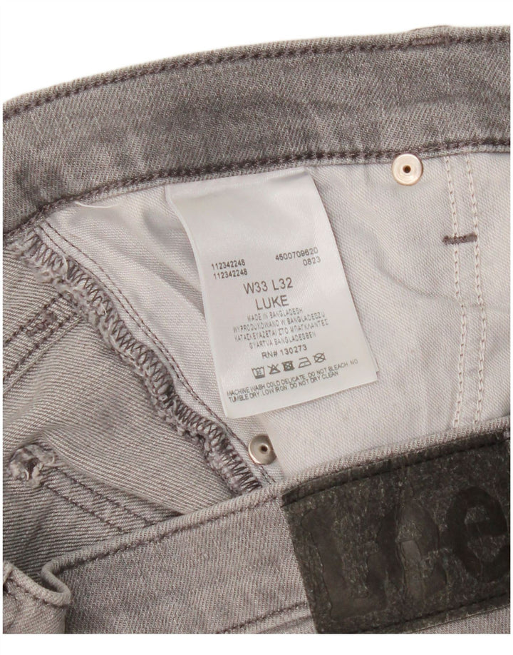 Lee Dame Luke Slim Jeans W33 L29 Grå Bomuld