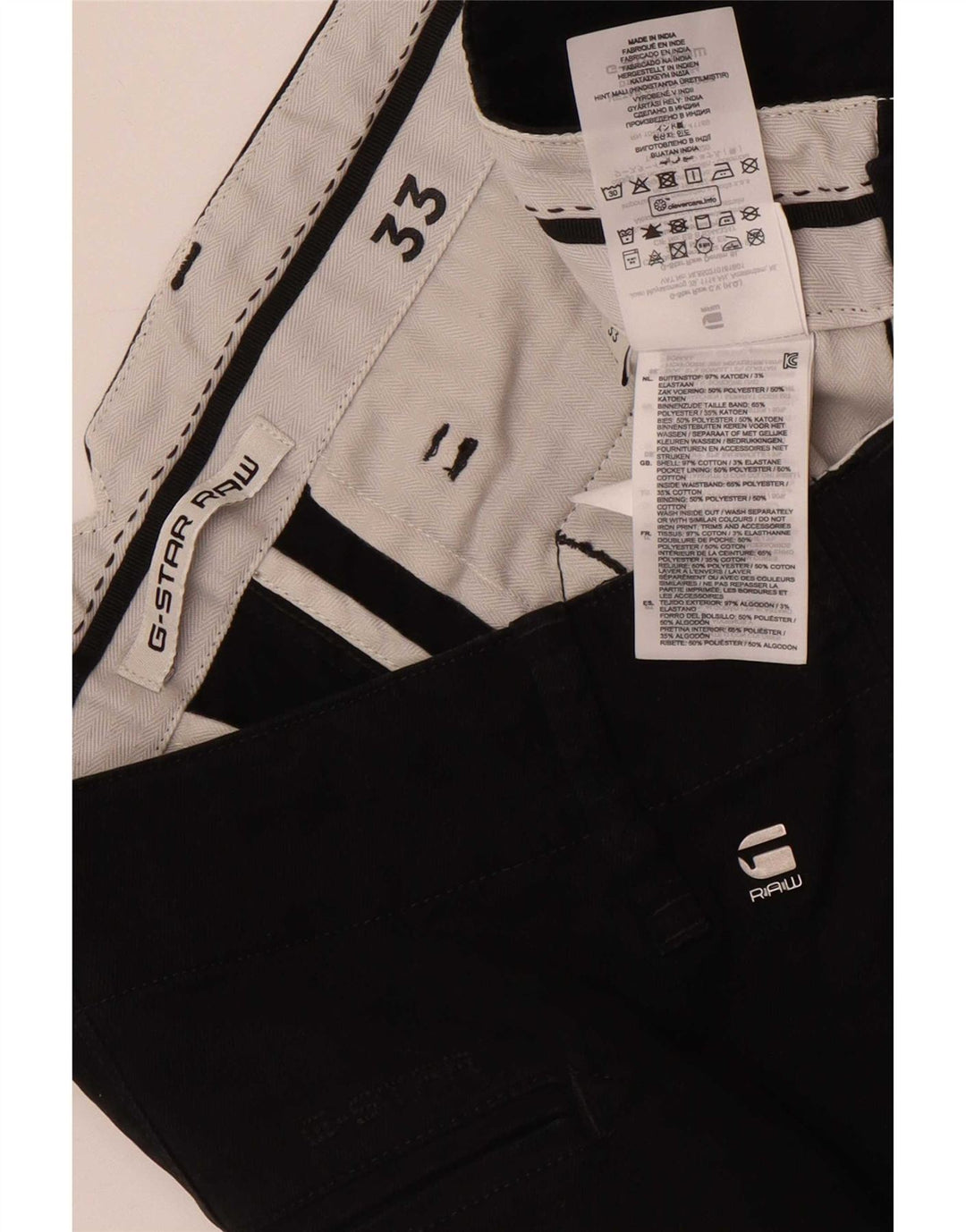 G-Star Herre Chino Shorts W33 Medium Sort Bomuld