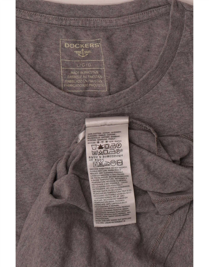 Dockers Herre T-Shirt Top Stor Grå Bomuld