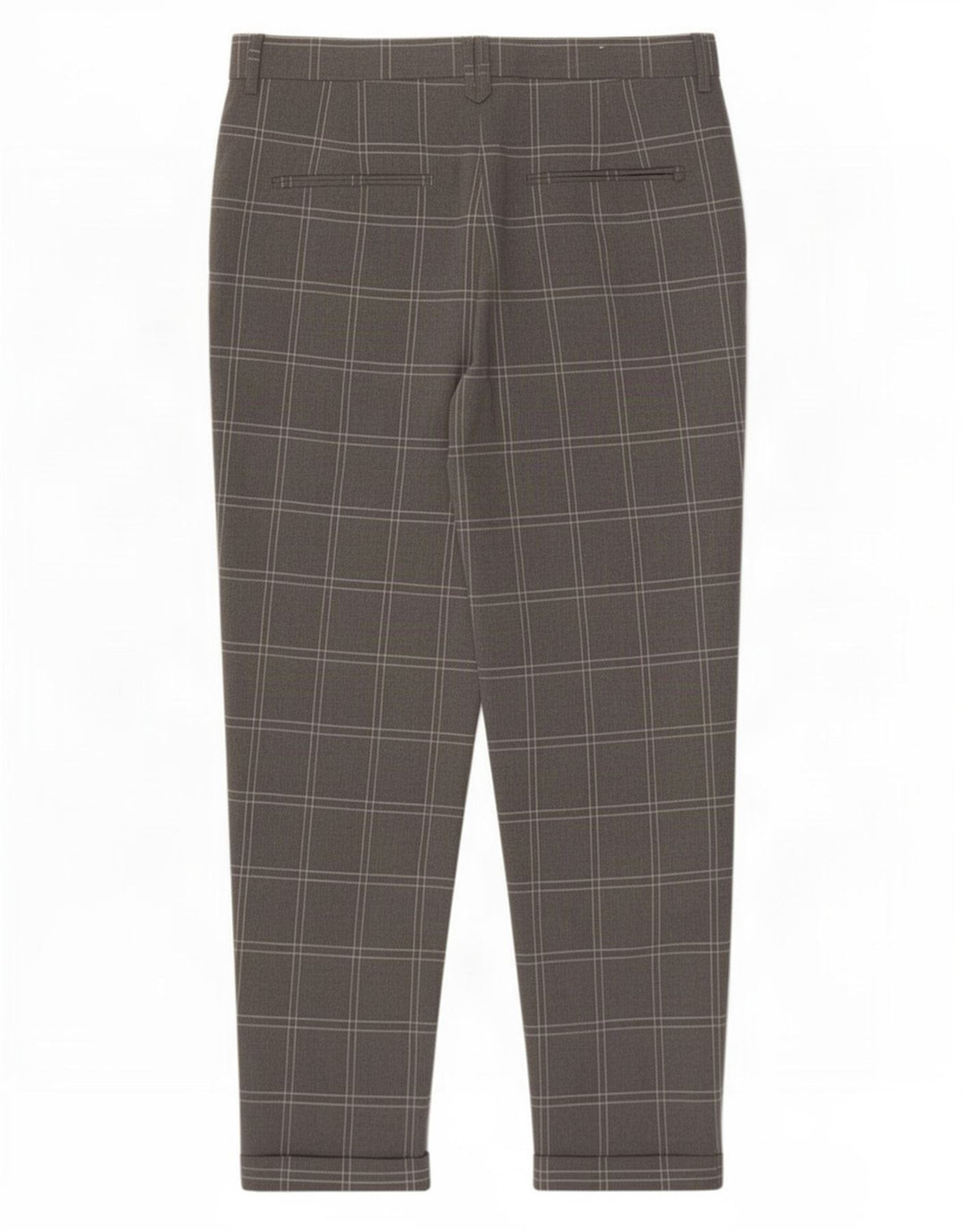 Zara Herre Slim Cropped Trousers EU 38 Small W30 L25 Grå ternet polyester