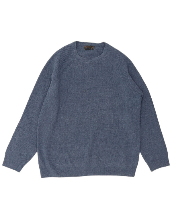 Marks & Spencer Mens Crew Neck Jumper Sweater XL Blue Polyester