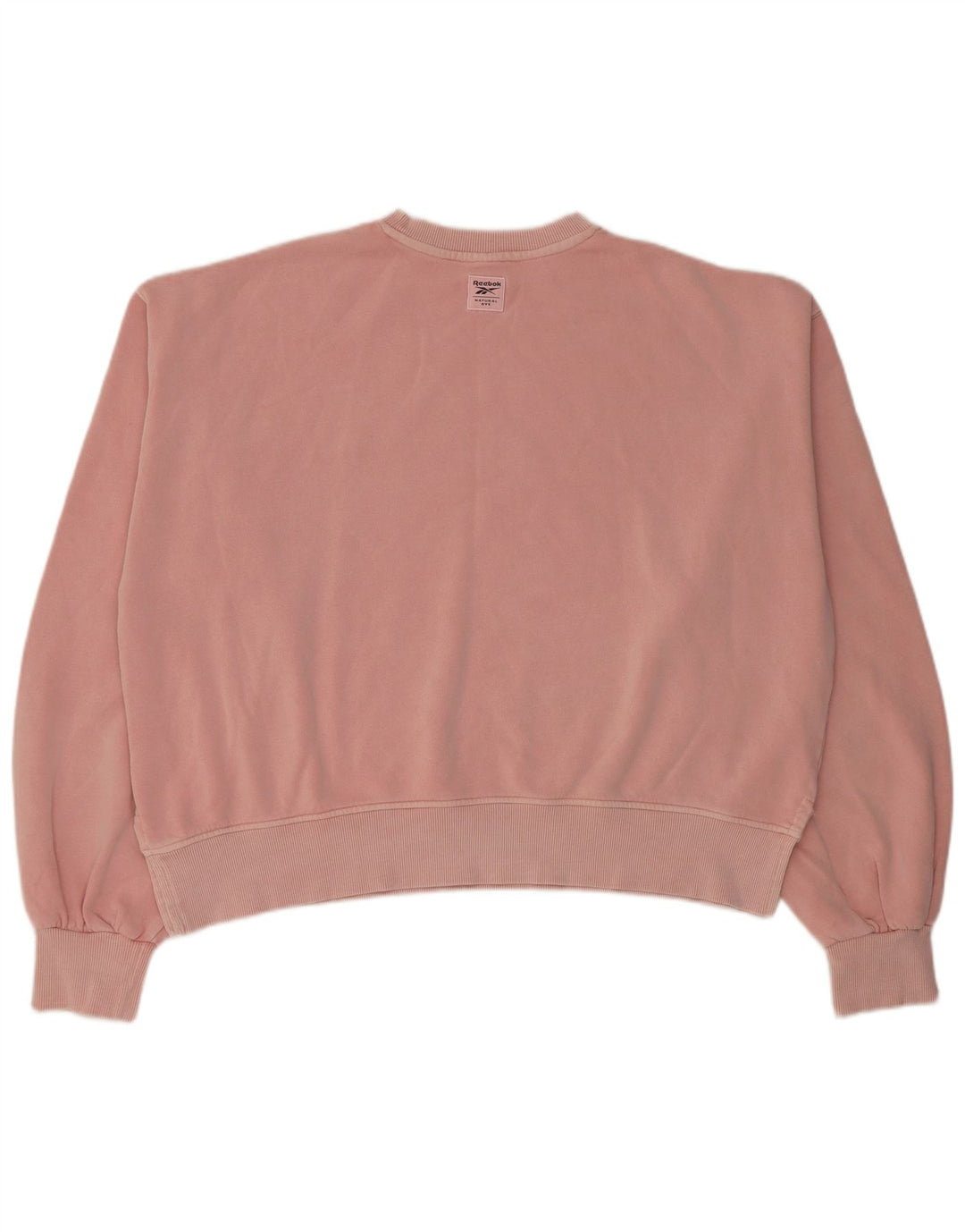 Reebok Womens Crop Oversized Sweatshirt Jumper UK 14 Medium Pink Bomuld