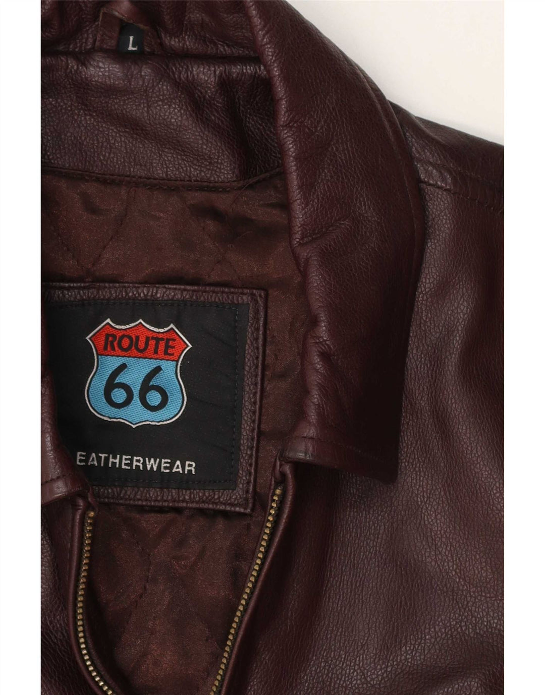 Route 66 Herre læderjakke UK 40 Large Burgundy