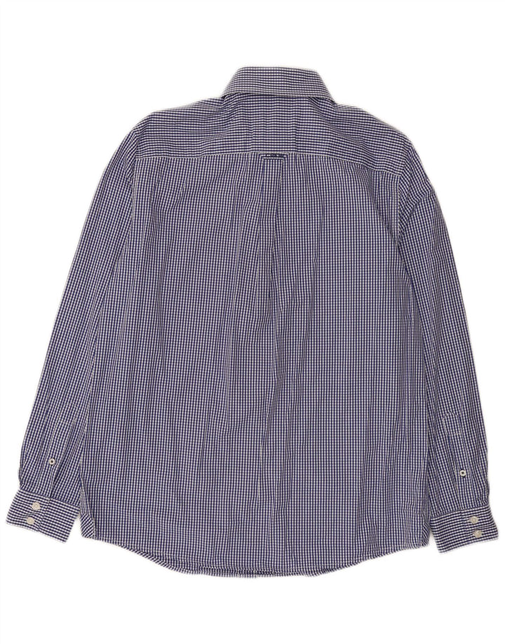 Crew Clothing Herre Classic Fit skjorte Medium Navy Blue Gingham Cotton