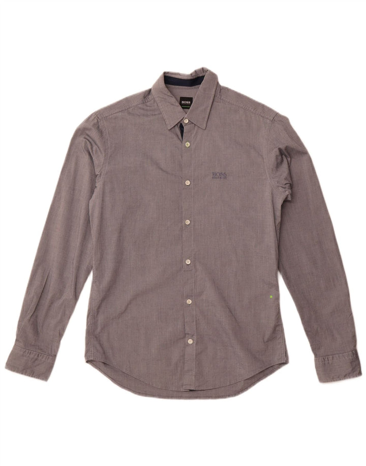 Hugo Boss Herre Regular Fit skjorte, lille grå bomuld