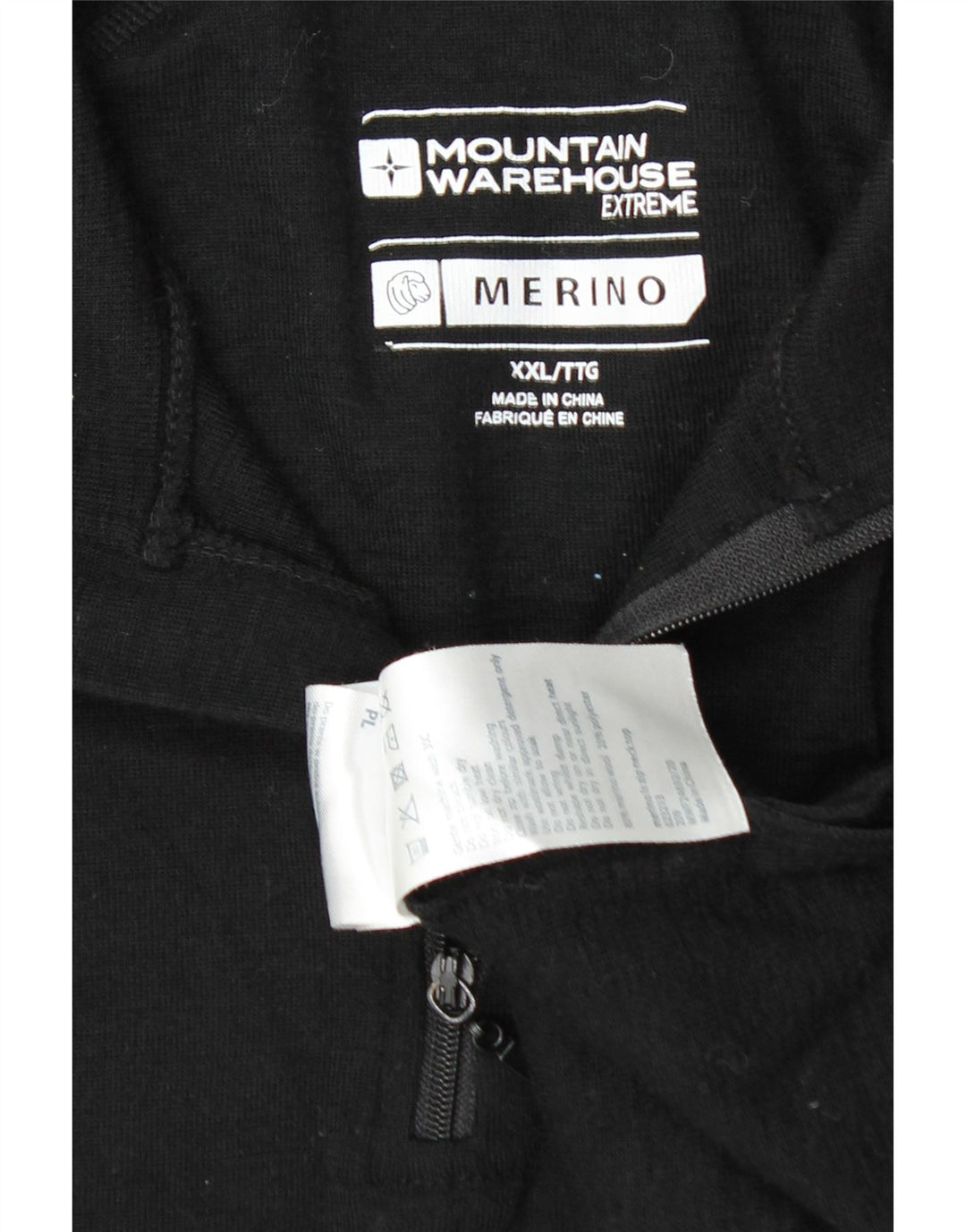 Mountain Warehouse Herre Zip Neck Jumper Sweater 2XL Sort Merinould