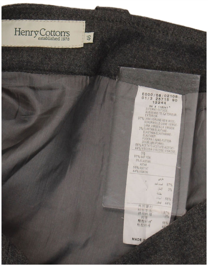 Henry Cottons plisseret nederdel til kvinder IT 46 Large W36 Grey Virgin Wool