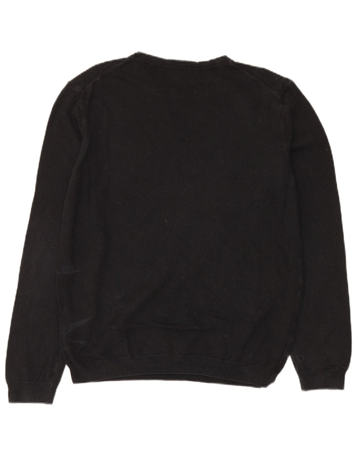 Hugo Boss Herre Regular Fit Crew Neck Jumper Sweater Stor Sort Bomuld