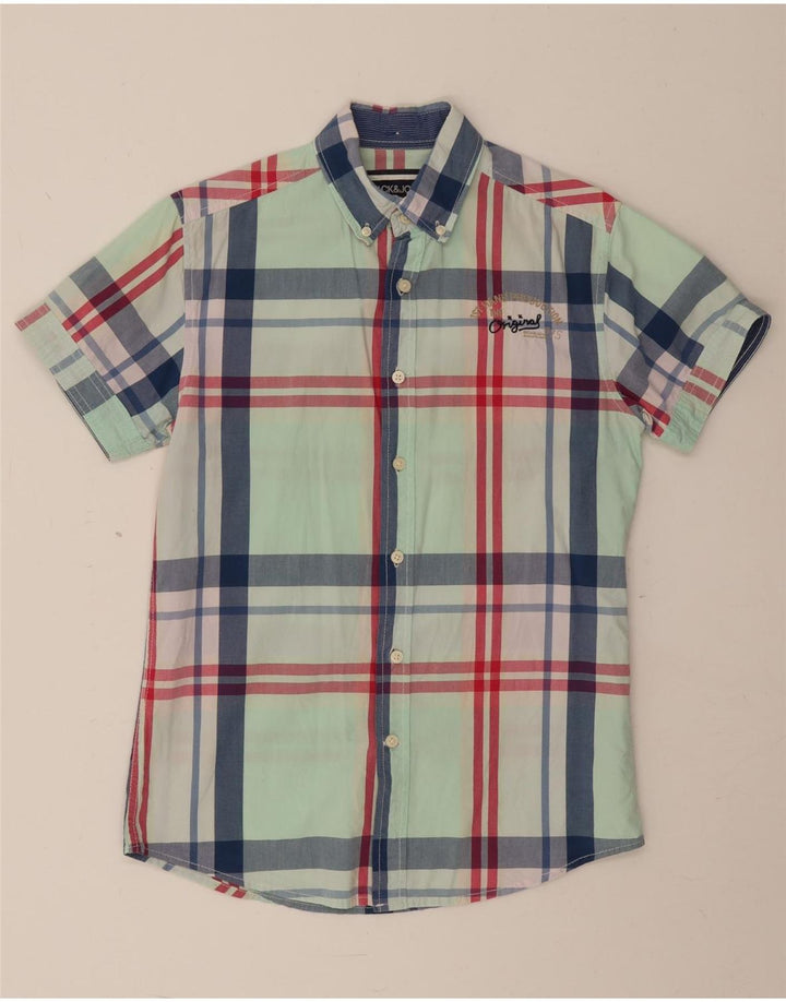 Jack & Jones Kortærmet Herreskjorte Lille Grøn Plaid