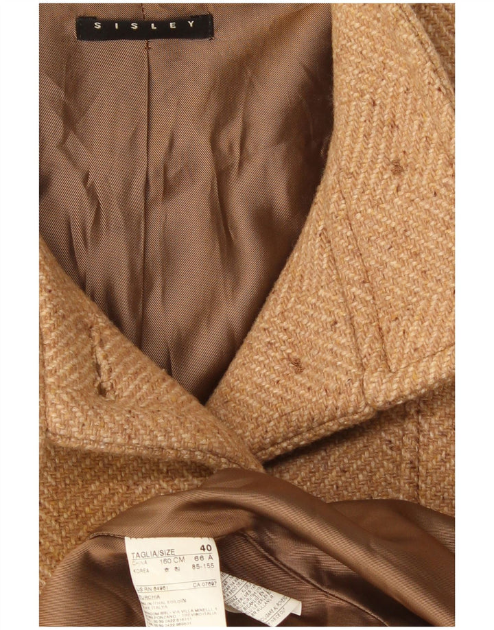 Sisley Dameoverfrakke IT 40 Small Beige Sildebenspolyester