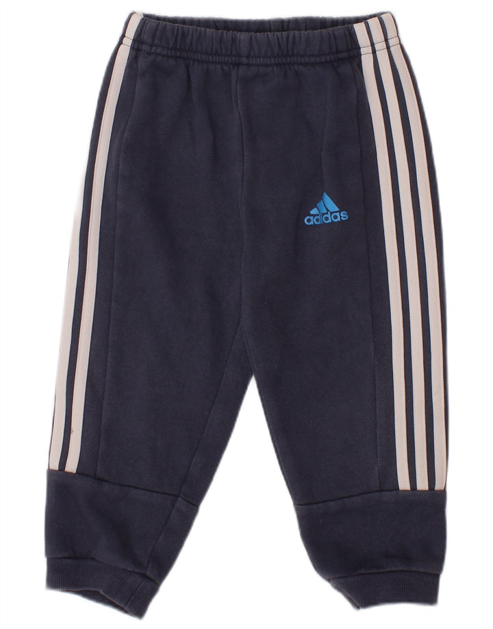 ADIDAS Baby Boys Grafisk hel træningsdragt 12-18 måneder Navy Blue Colourblock