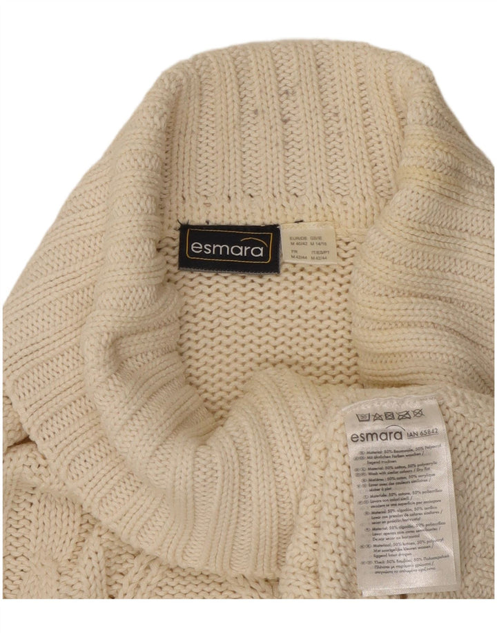 ESMARA Dame Rullehals sweater UK 14 Medium Off White Bomuld