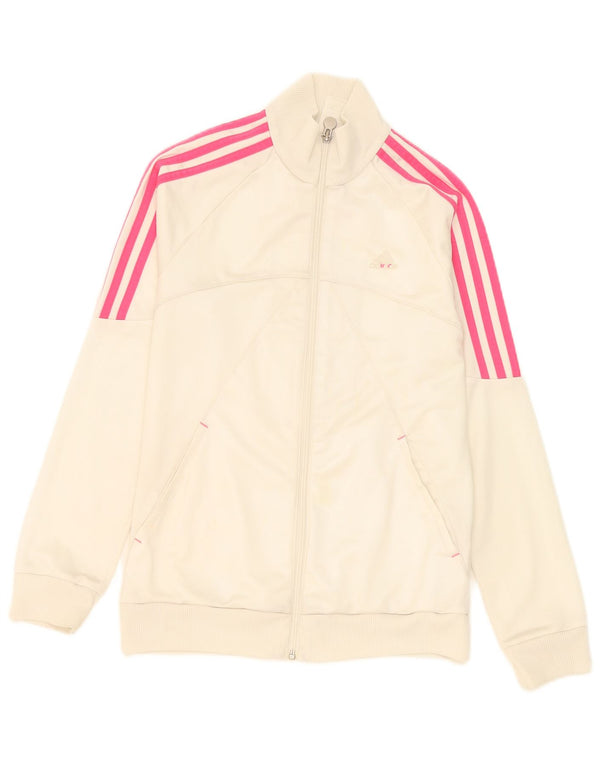 Adidas piger grafisk træningsdragt topjakke 14-15 år hvid polyester