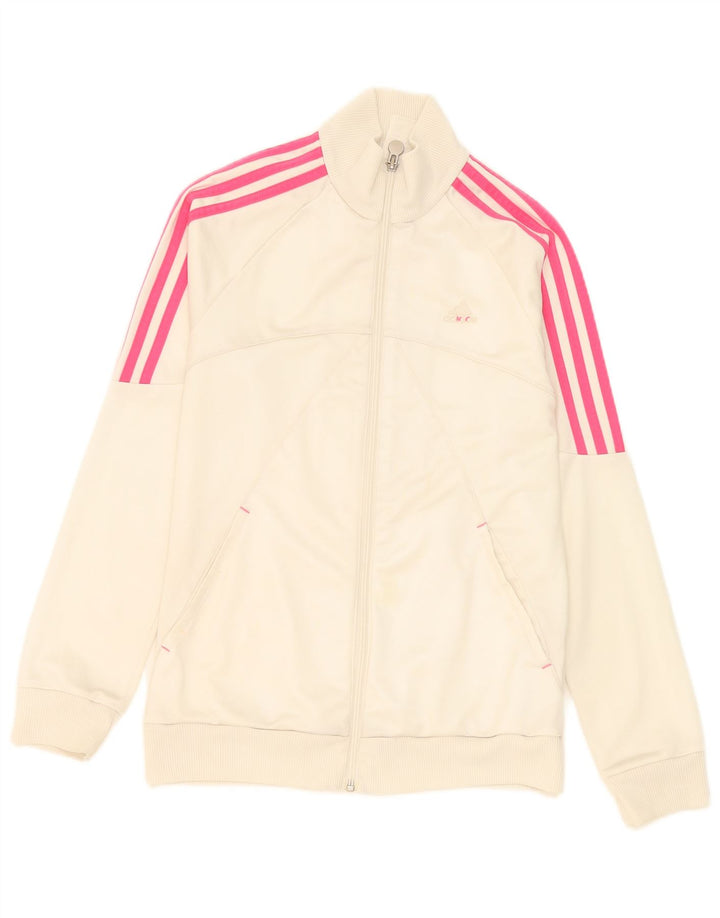 Adidas piger grafisk træningsdragt topjakke 14-15 år hvid polyester