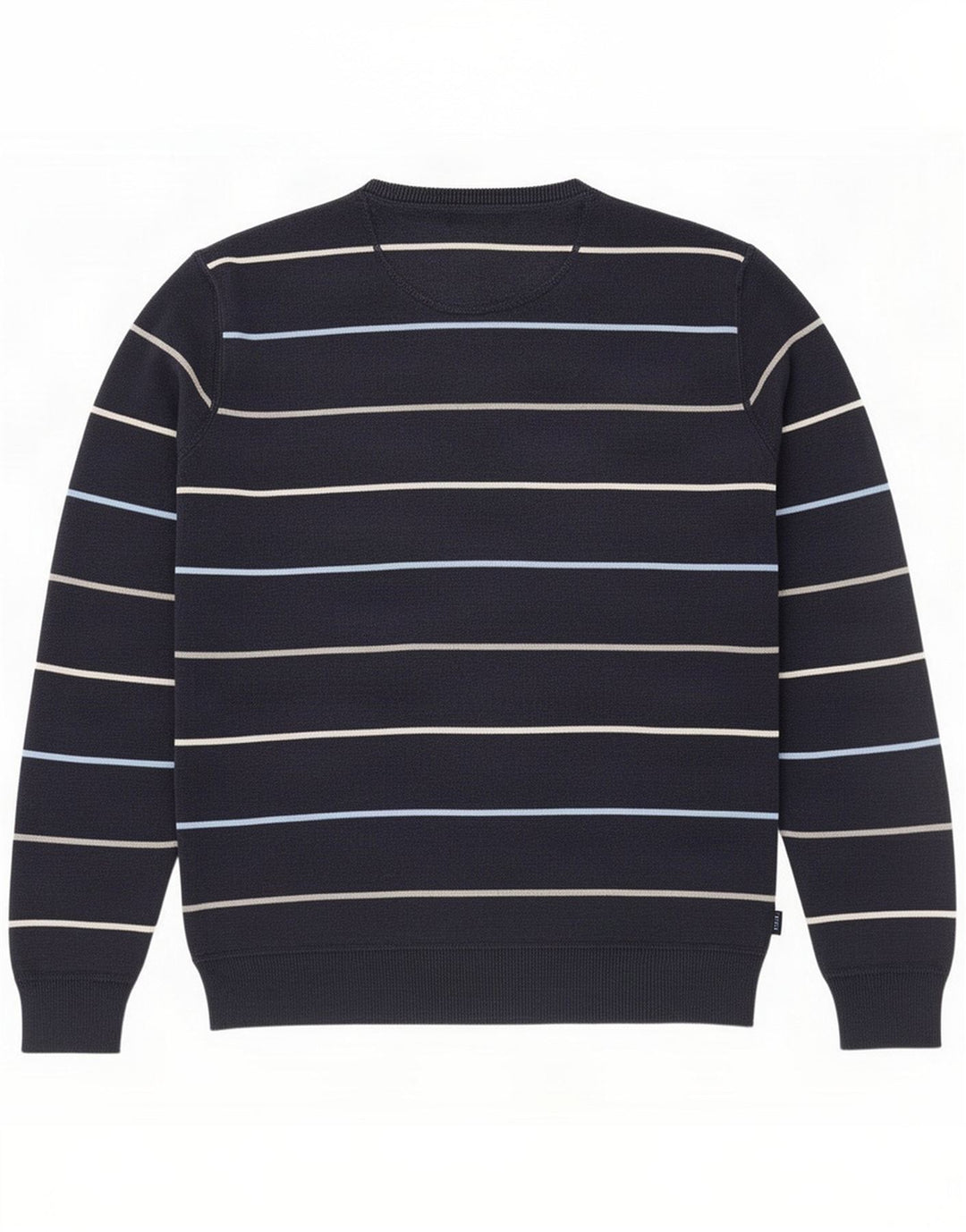 Gant sweater med rund hals til mænd mellem marineblå stribet