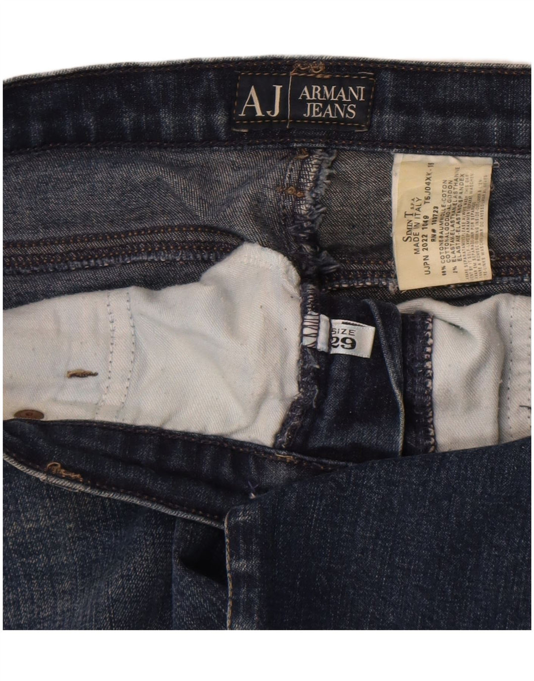 Armani Dame Straight Jeans W29 L29 Blå Bomuld