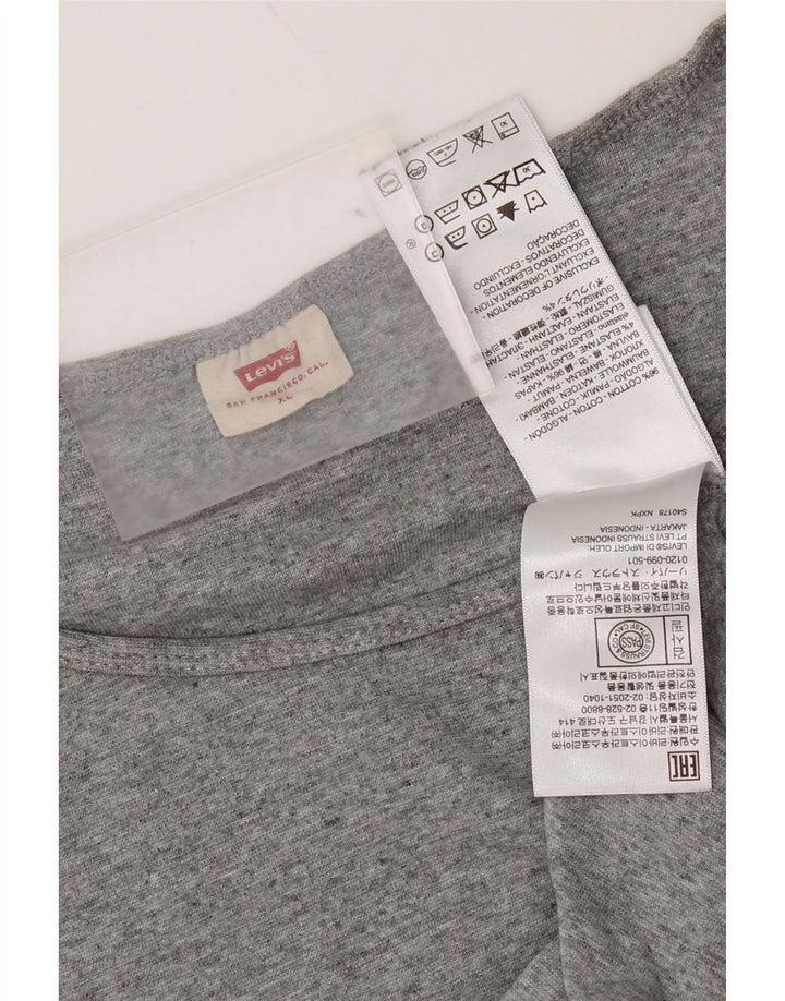 Levi's Dame Crop T-Shirt Top XL Grå Flecked Bomuld