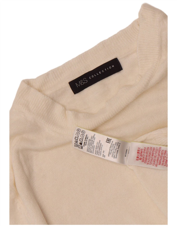 Marks & Spencer Dame Boat Neck Jumper Sweater UK 8 Small Off White