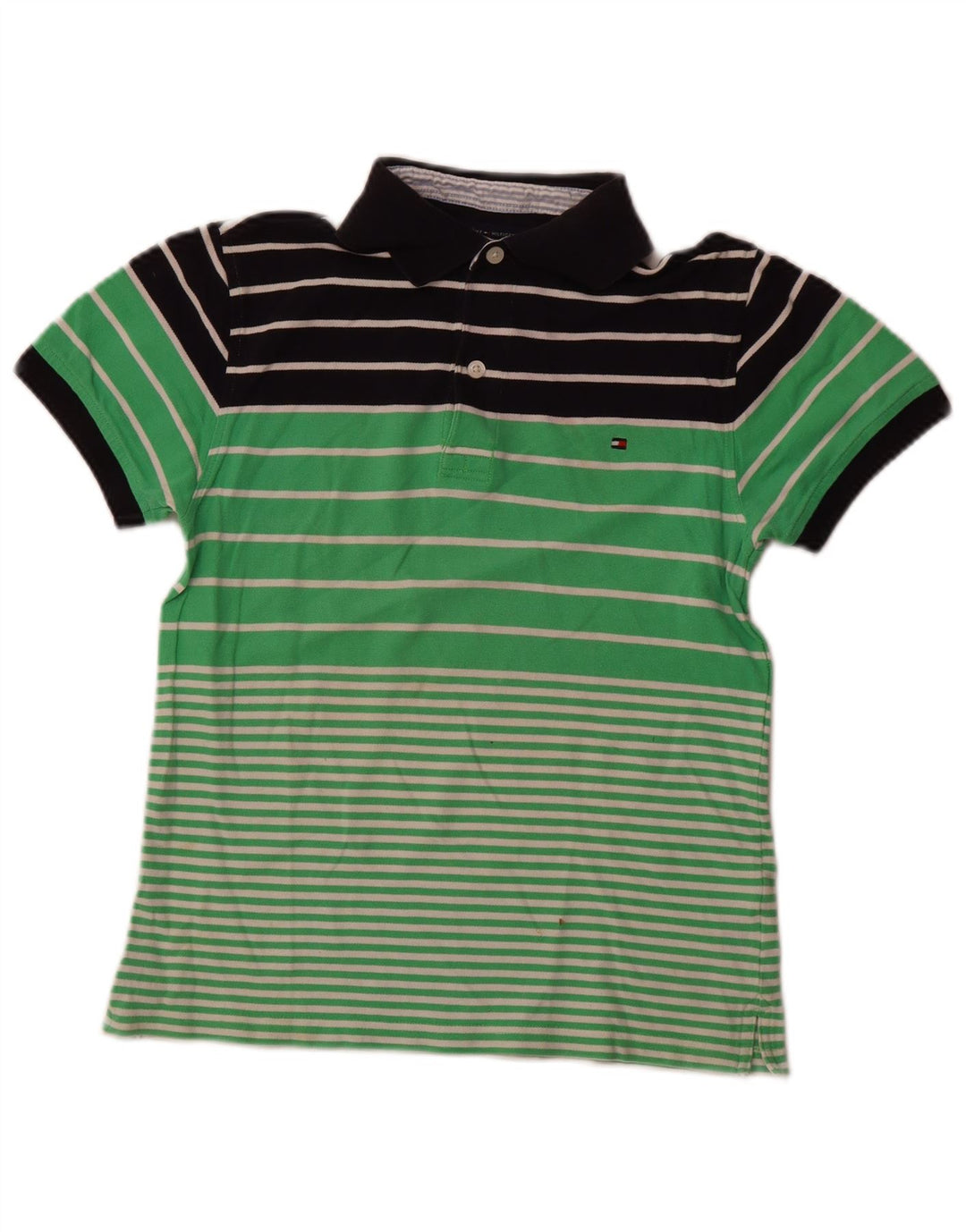 TOMMY HILFIGER Pige poloshirt 11-12 år Grøn Colourblock Bomuld