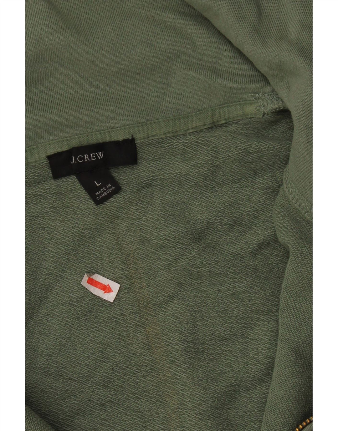 J. CREW Dame Oversized Zip Neck Sweatshirt Jumper UK 16 Large Green
