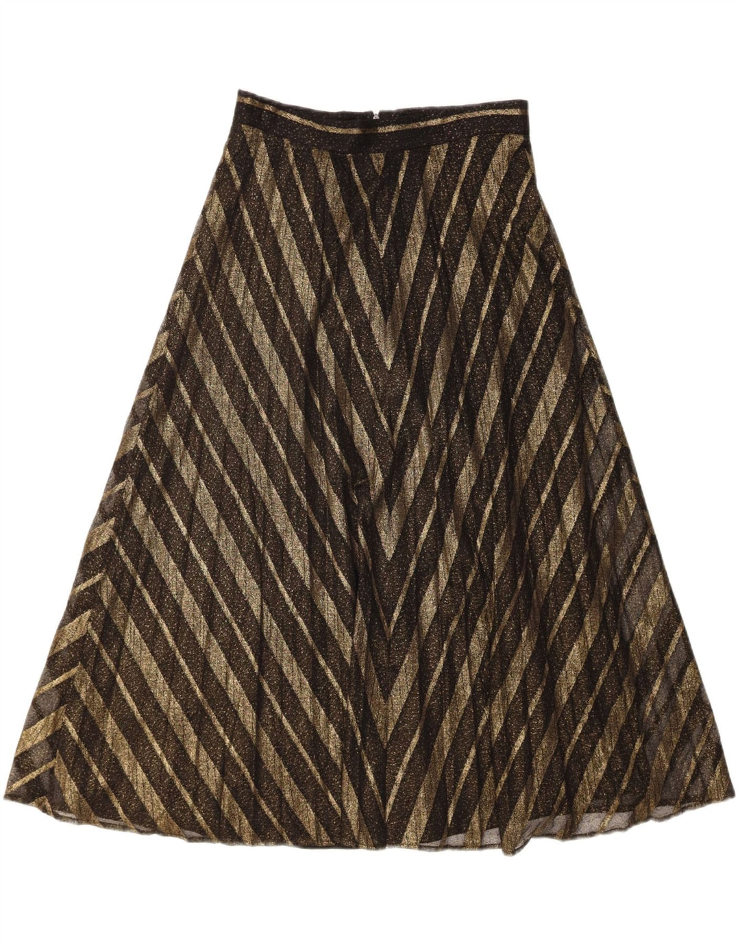 ZARA Womens A-Line Skirt Medium W28  Black Striped Polyester Vintage Zara and Second-Hand Zara from Messina Hembry 
