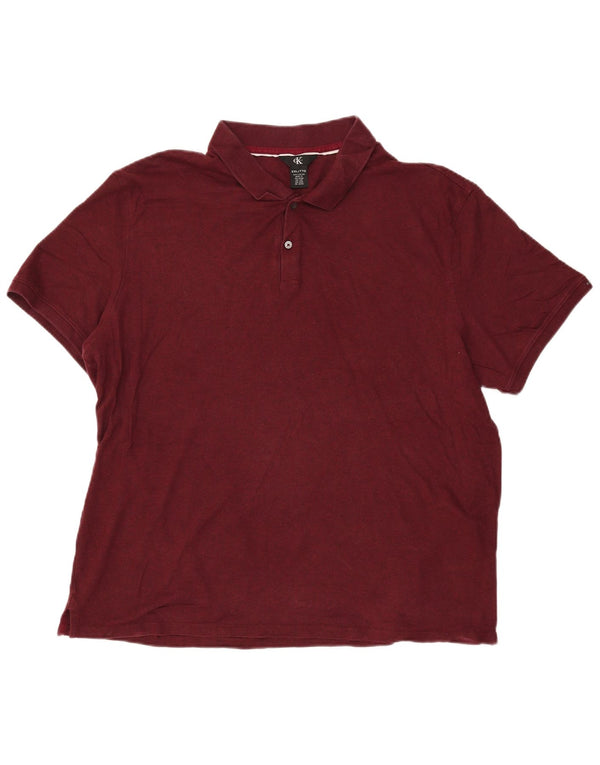 Calvin Klein herre poloshirt 2XL Bourgogne bomuld