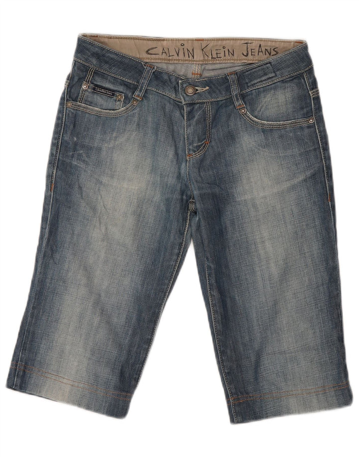 Calvin Klein Bermuda-denimshorts til kvinder W26 Små blå bomuld