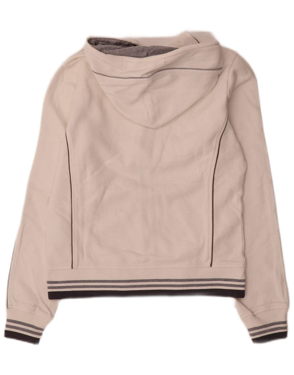 Champion Womens Zip Hoodie Sweater UK 14 Medium White Colourblock Cotton