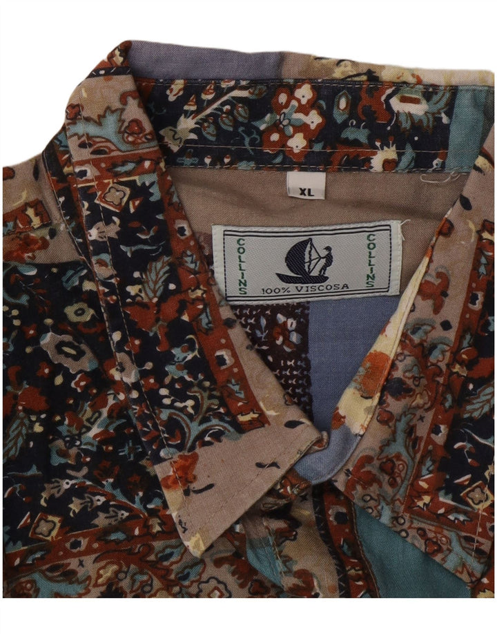 Collins Herreskjorte XL Flerfarvet Patchwork Viscose