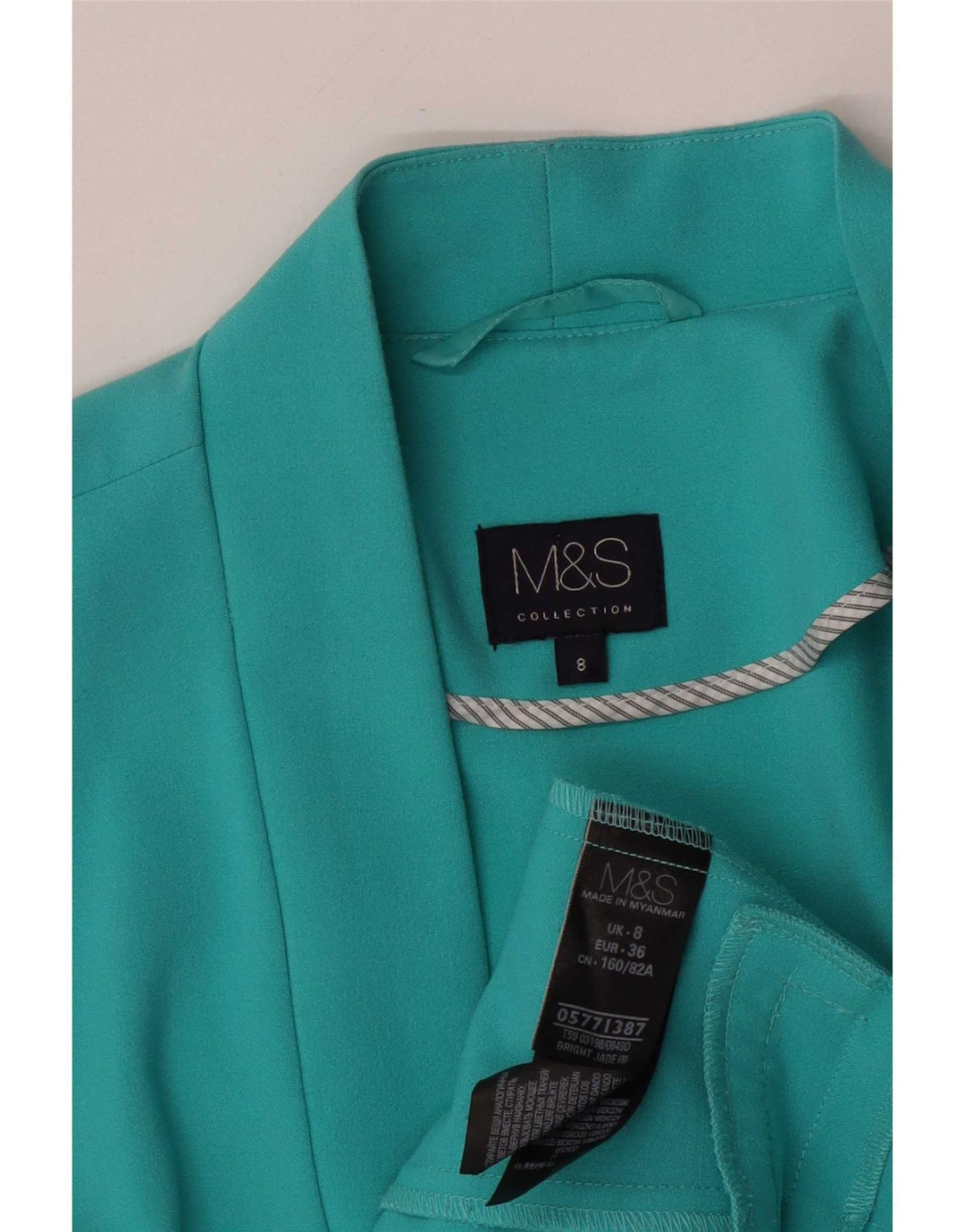 Marks & Spencer Womens Open Blazer Jacket UK 8 Small turkis polyester