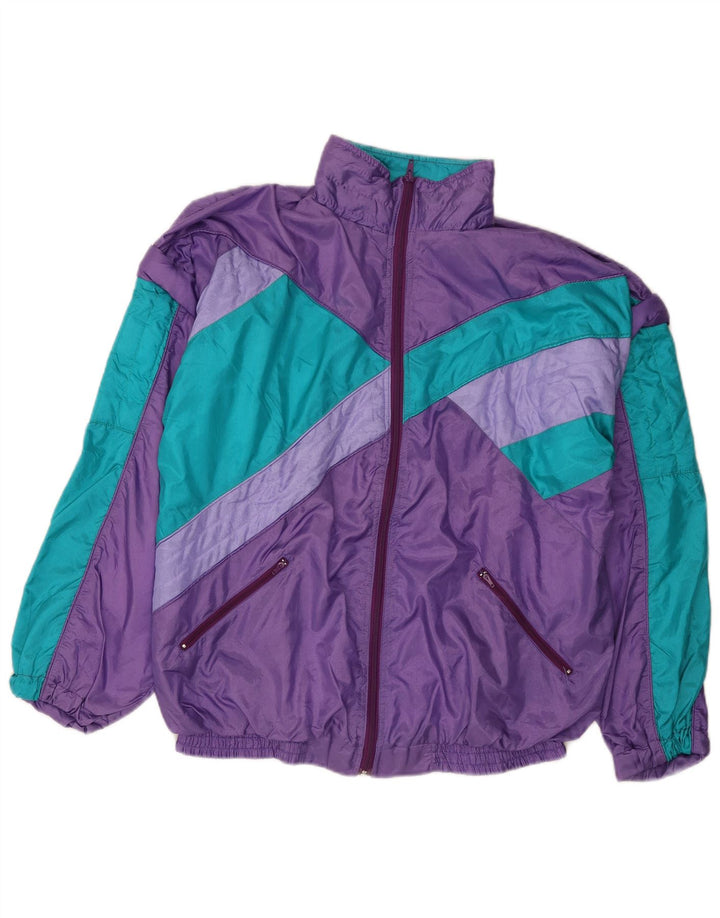 Vintage fuld træningsdragt til kvinder UK 14 Medium Purple Colourblock