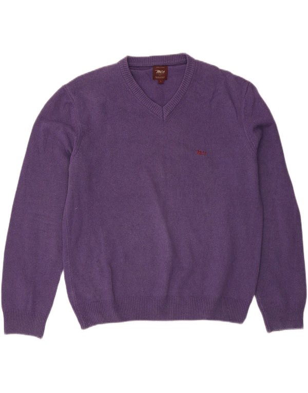 Marlboro Classics Herre V-hals sweater Stor lilla uld